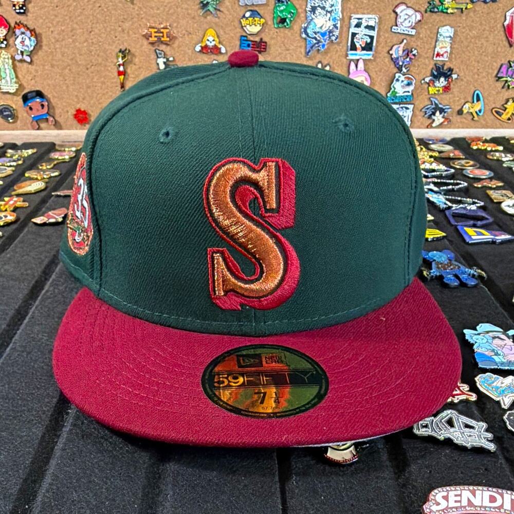 New Era 59FIFTY Fitted Hat Seattle Mariners 35th anniversary Patch Size 7 1/4